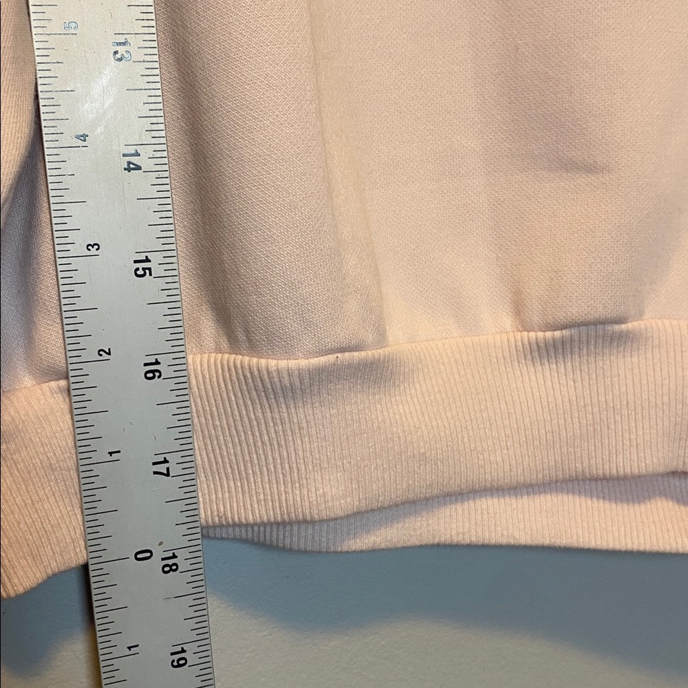 Skims Shrunken Hoodie NWT Small Barely Pink Cropped Cotton Fleece Pullover - Picture 12 of 13